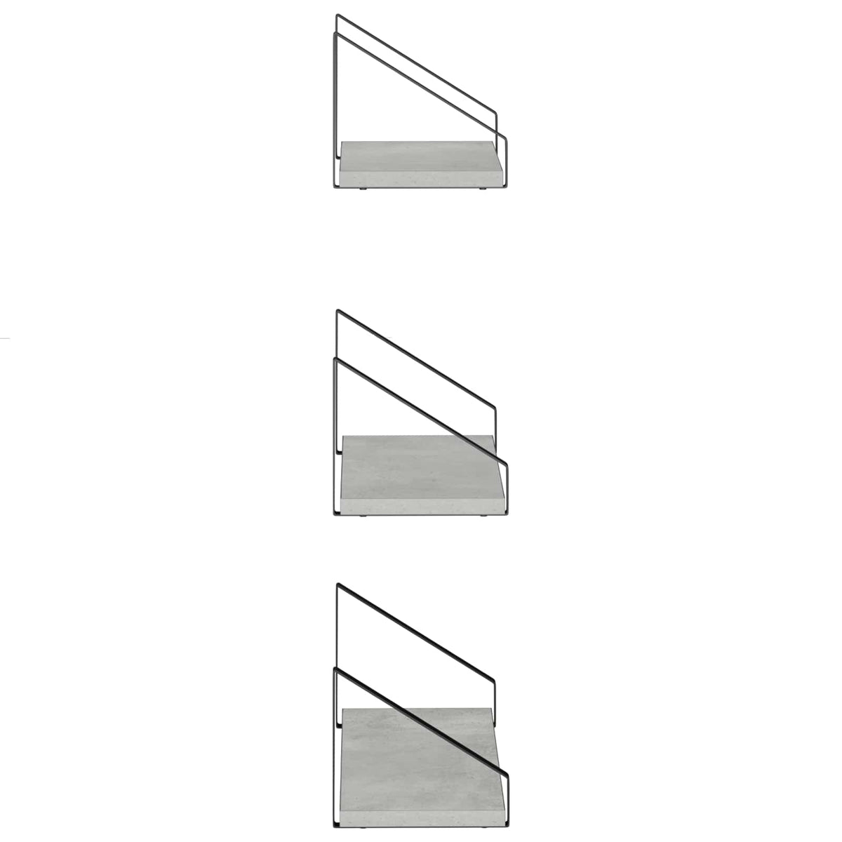 Wall Shelves 6 pcs Concrete Grey 40 x 16 x 15.5 cm