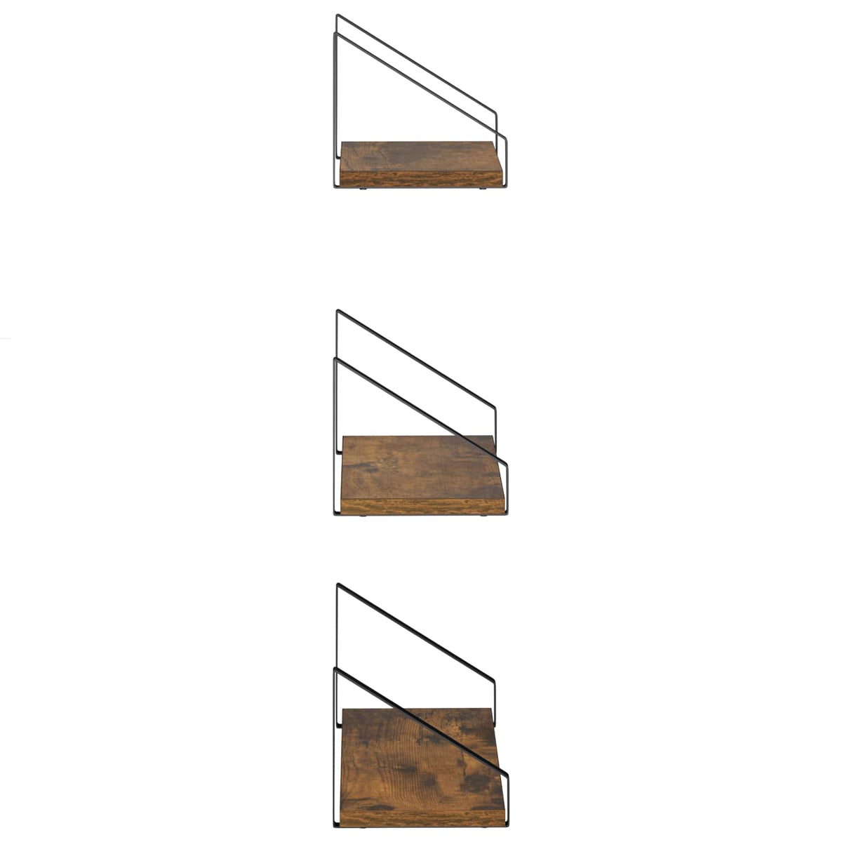 Wall Shelves 6 pcs Smoked Oak 40 x 16 x 15.5 cm