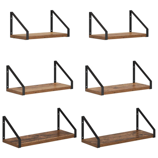 Wall Shelves 6 pcs Old Wood 40 x 16 x 15.5 cm