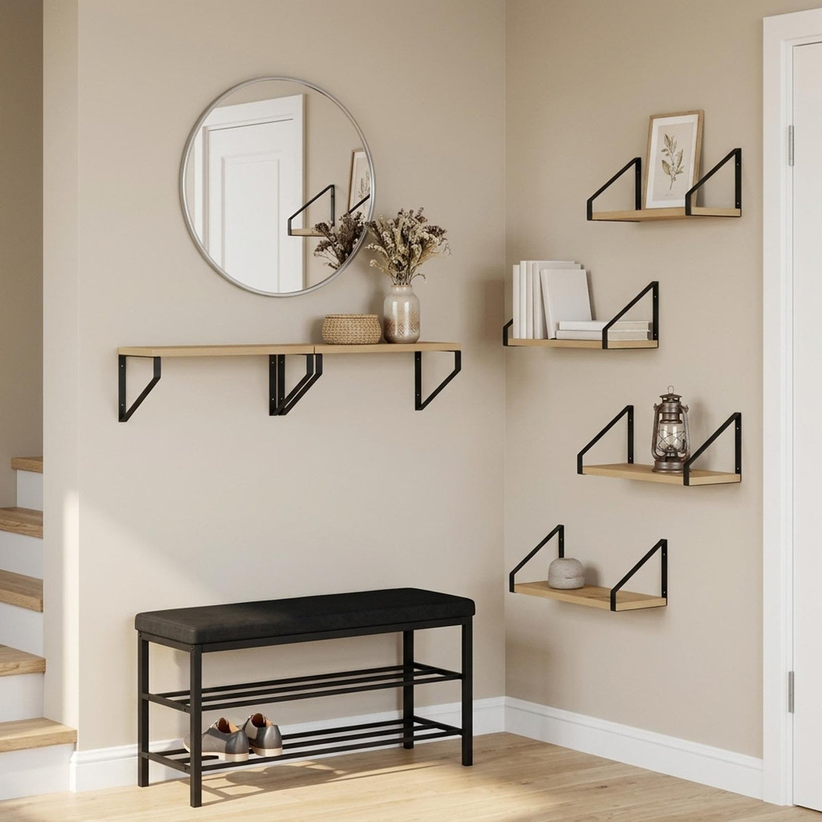 Wall Shelves 6 pcs Artisan Oak 40 x 16 x 15.5 cm