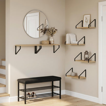 Wall Shelves 6 pcs Artisan Oak 40 x 16 x 15.5 cm