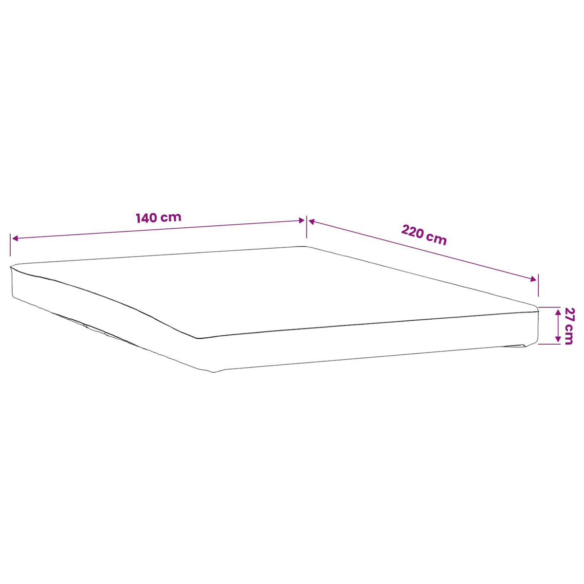 Mattress Protector 2 pcs 140 x 220 cm Waterproof White