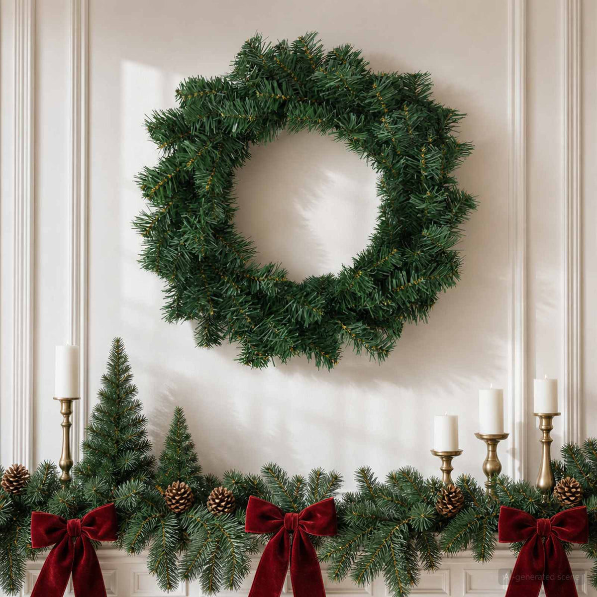 Christmas Wreath Green Ø 50 cm PVC