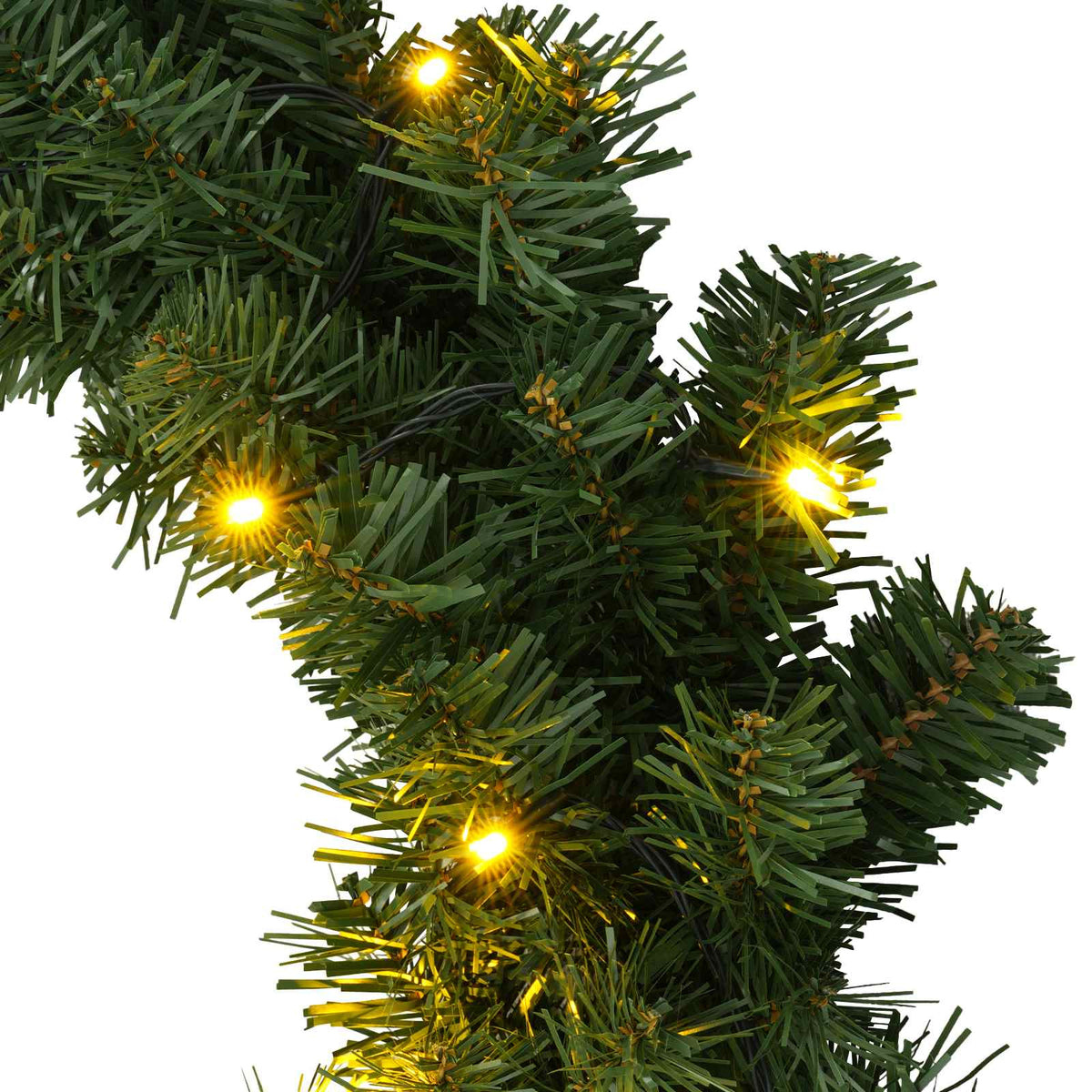 Christmas Wreath Green Ø 50 cm PVC 25 LEDs