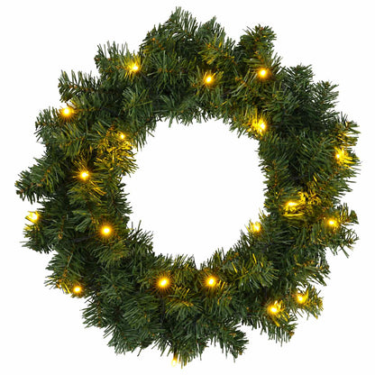 Christmas Wreath Green Ø 50 cm PVC 25 LEDs