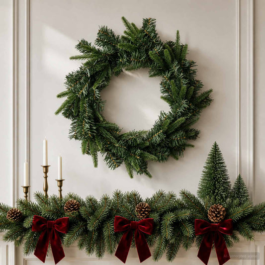 Christmas Wreath Green Ø 30 cm PVC and PE