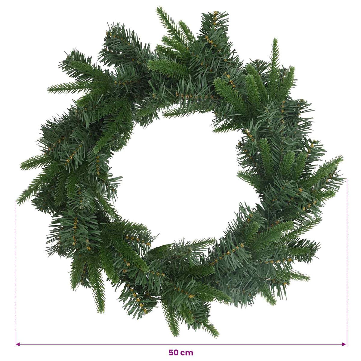 Christmas Wreath Green Ø 50 cm PVC and PE
