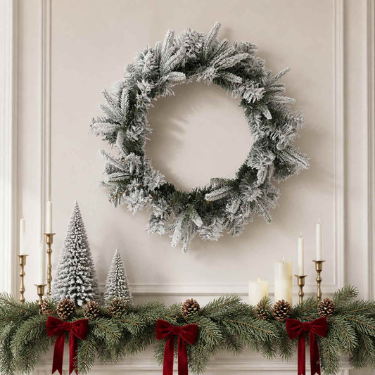 Christmas Wreath Green and White Ø 30 cm PVC and PE