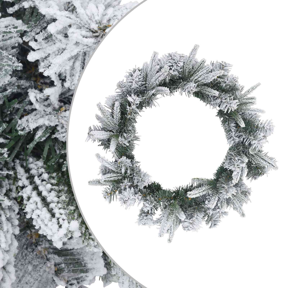 Christmas Wreath Green and White Ø 30 cm PVC and PE