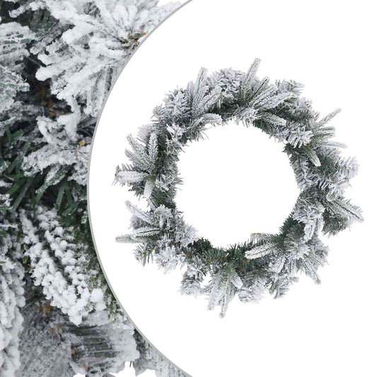 Christmas Wreath Green and White Ø 30 cm PVC and PE