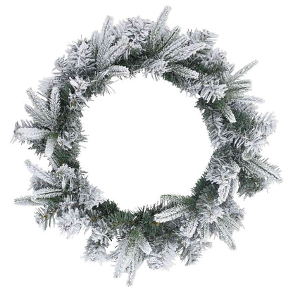 Christmas Wreath Green and White Ø 30 cm PVC and PE
