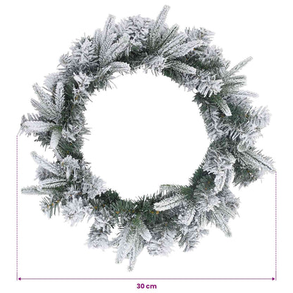 Christmas Wreath Green and White Ø 30 cm PVC and PE