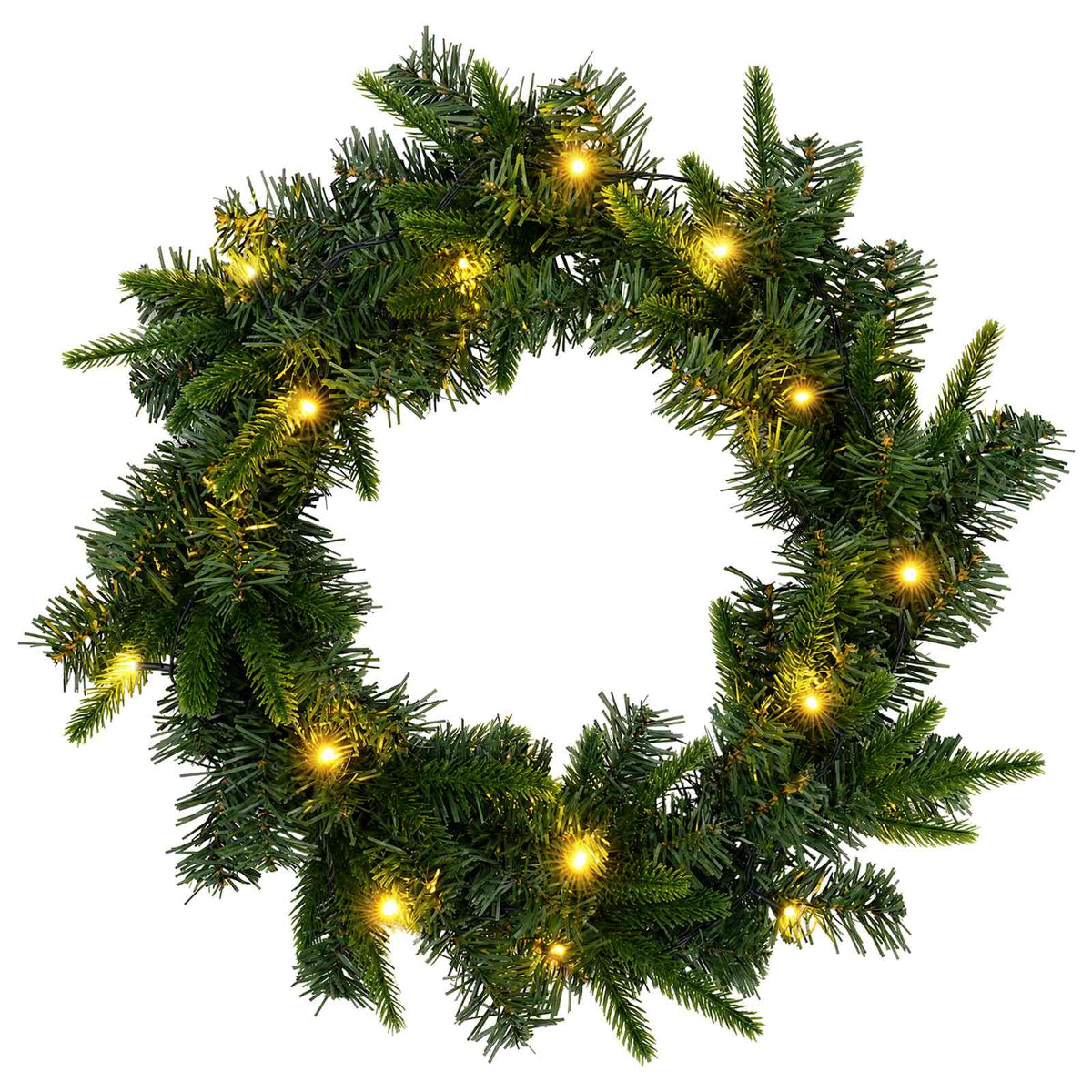 Christmas Wreath Green Ø 30 cm PVC and PE 25 LEDs
