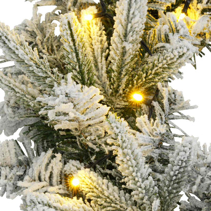 Christmas Wreath Green and White Ø 50 cm PVC and PE 25 LEDs