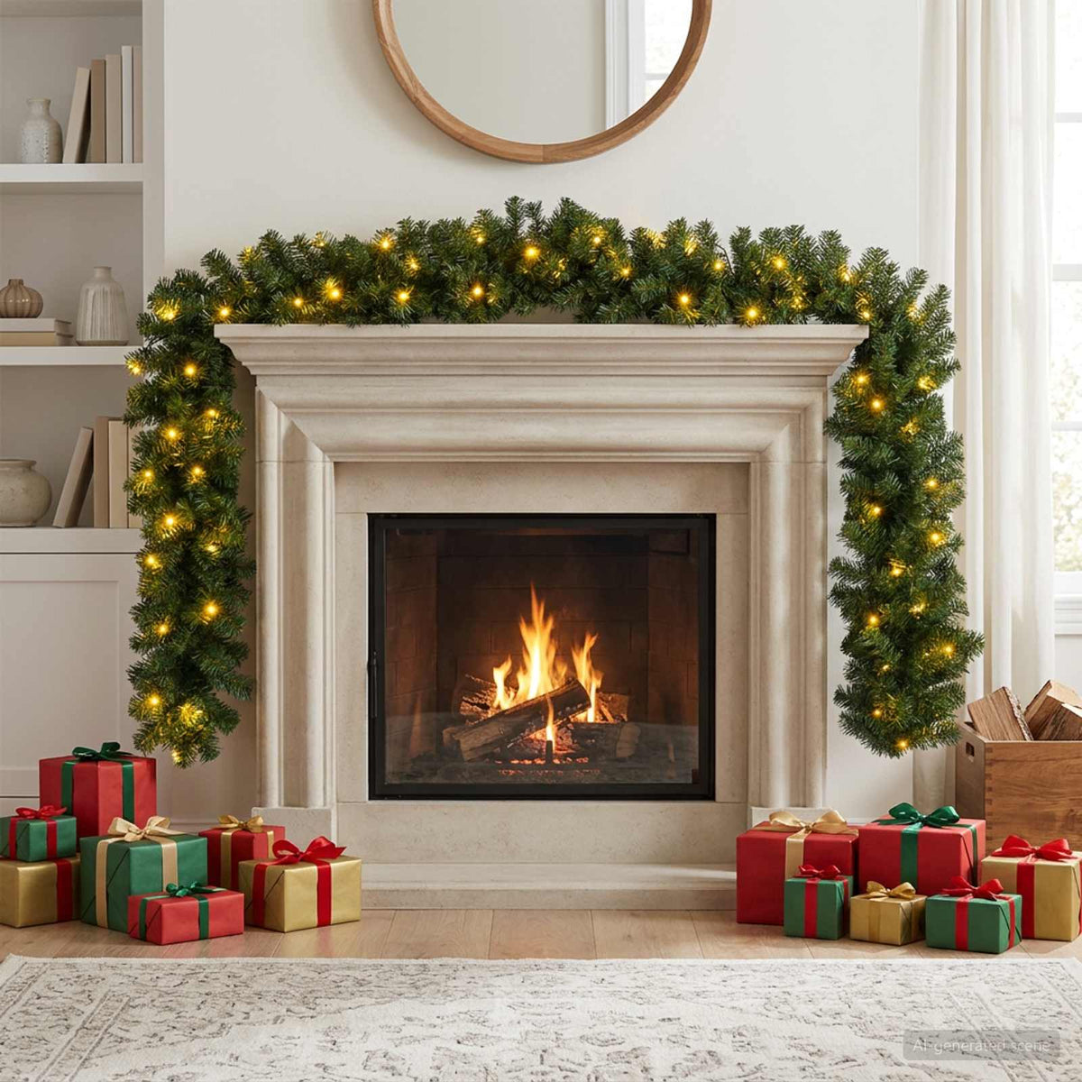 Christmas Garland Green 270 cm PVC 50 LEDs