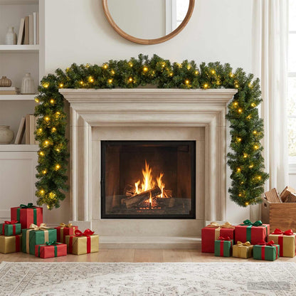 Christmas Garland Green 270 cm PVC 50 LEDs