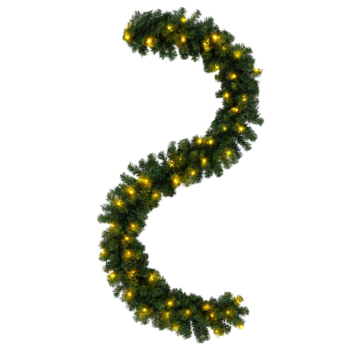 Christmas Garland Green 270 cm PVC 50 LEDs