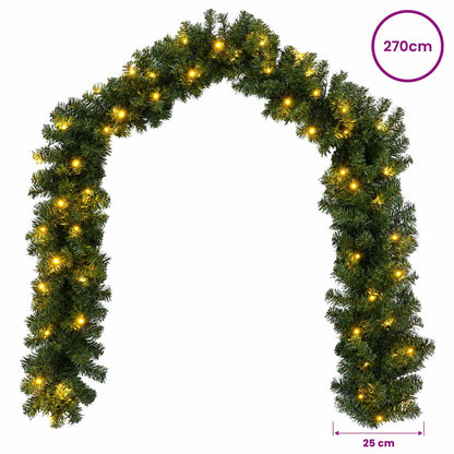 Christmas Garland Green 270 cm PVC 50 LEDs