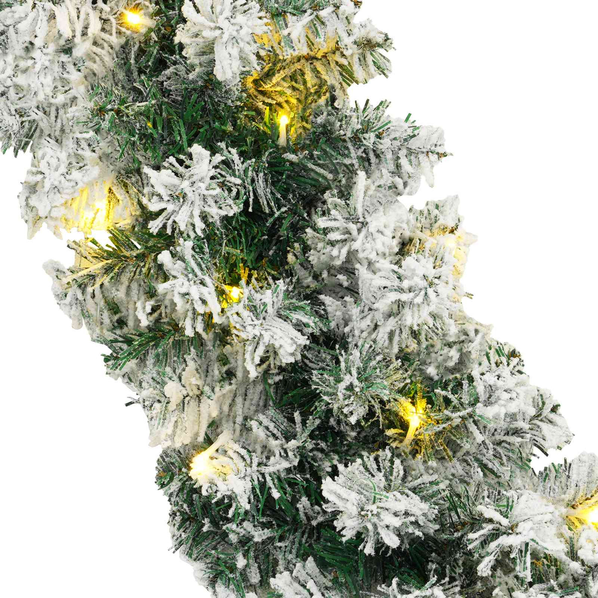 Christmas Garland Green and White 270 cm PVC 50 LEDs