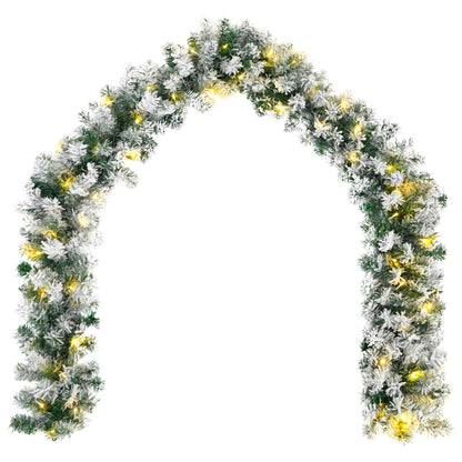 Christmas Garland Green and White 270 cm PVC 50 LEDs