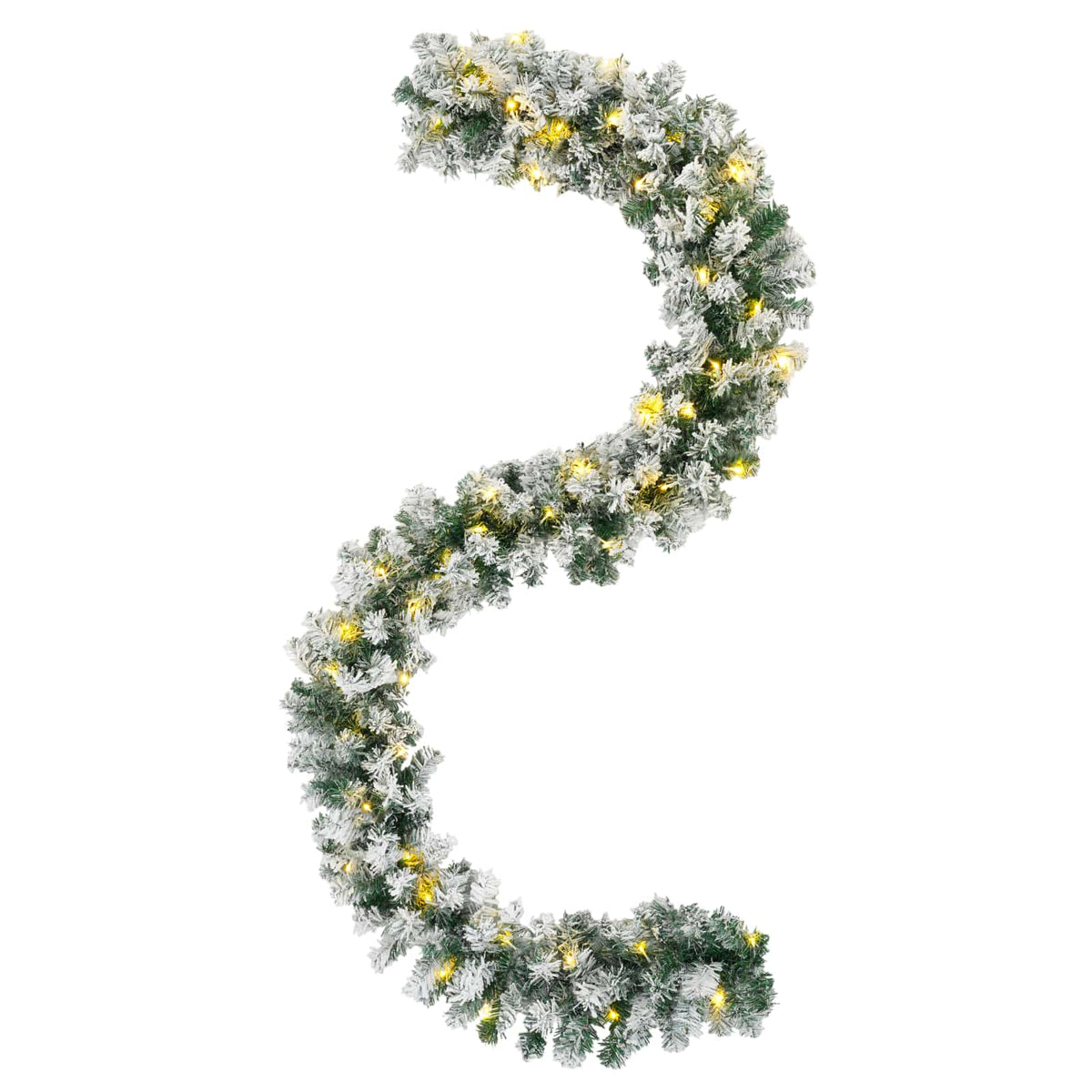 Christmas Garland Green and White 270 cm PVC 50 LEDs