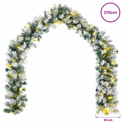 Christmas Garland Green and White 270 cm PVC 50 LEDs