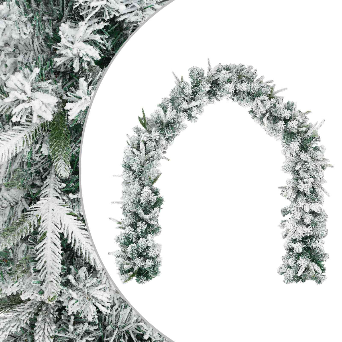 Christmas Garland Green and White 270 cm PVC and PE