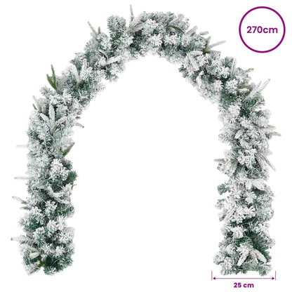 Christmas Garland Green and White 270 cm PVC and PE