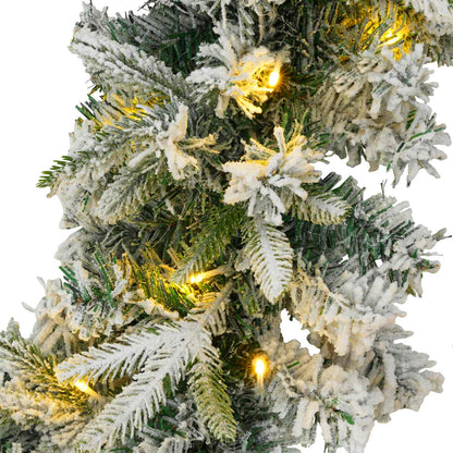 Christmas Garland Green and White 270 cm PVC and PE 50 LEDs
