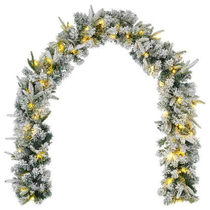 Christmas Garland Green and White 270 cm PVC and PE 50 LEDs