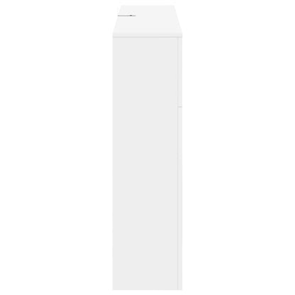Electric Fireplace White 100 x 24.5 x 90 cm Engineered wood