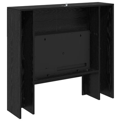 Electric Fireplace Black Oak 100 x 24.5 x 90 cm Engineered wood