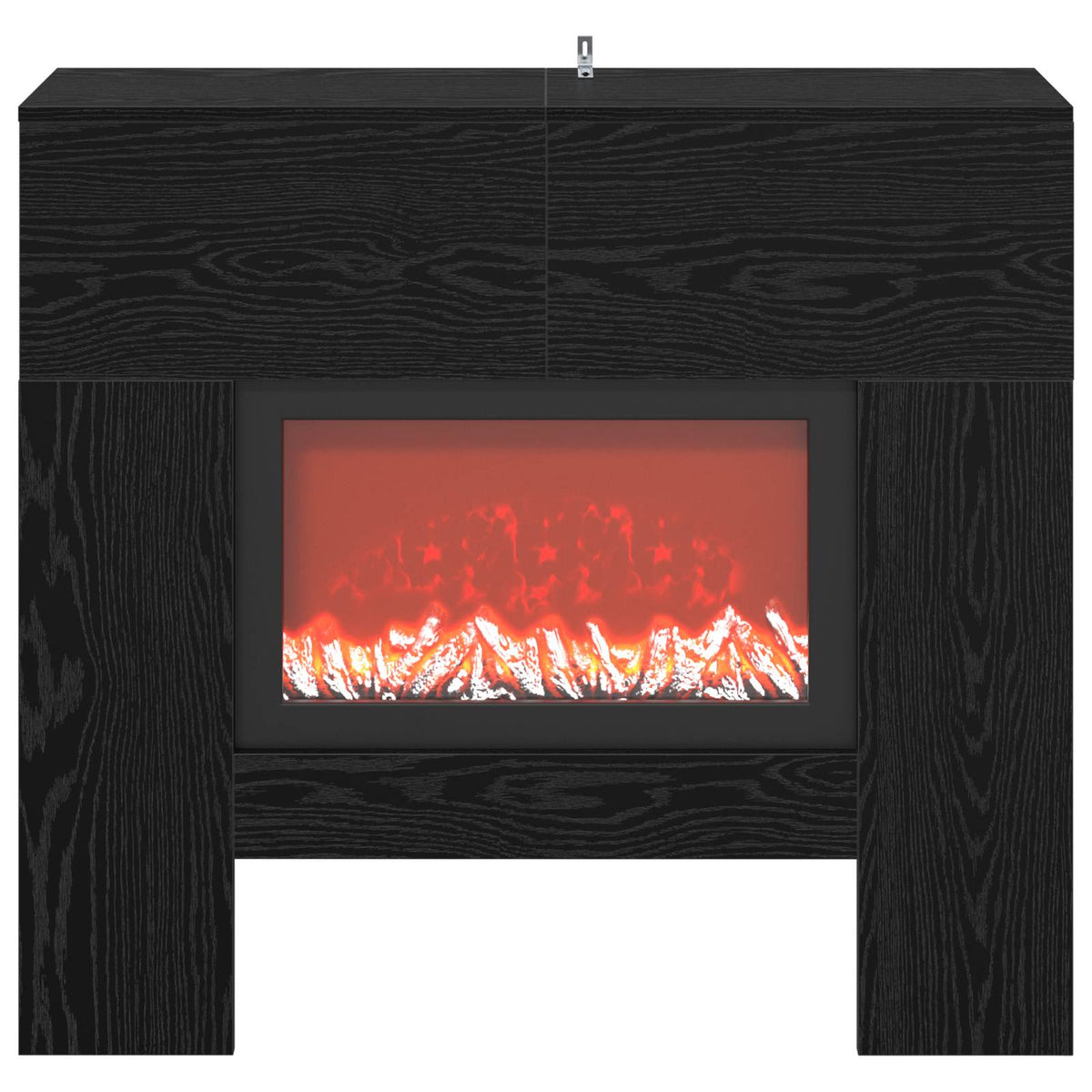 Electric Fireplace Black Oak 100 x 24.5 x 90 cm Engineered wood