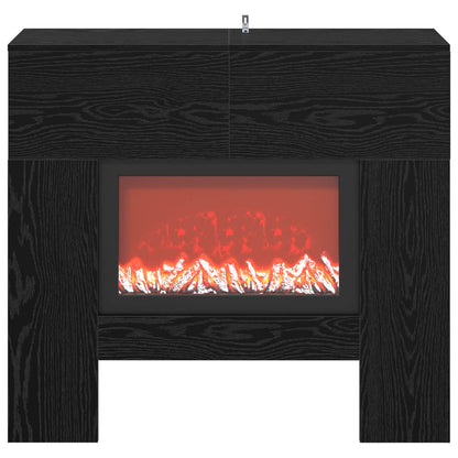 Electric Fireplace Black Oak 100 x 24.5 x 90 cm Engineered wood