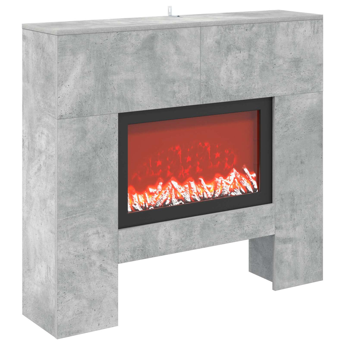 Electric Fireplace Concrete 100 x 24.5 x 90 cm Engineered wood