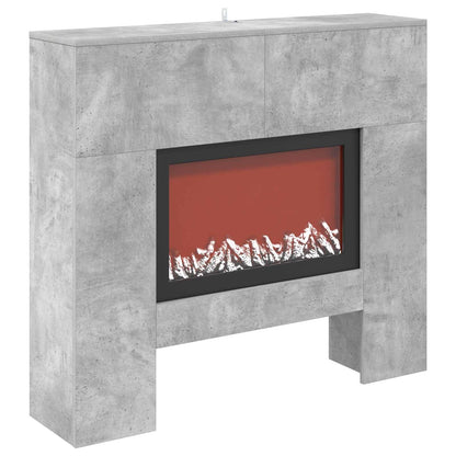 Electric Fireplace Concrete 100 x 24.5 x 90 cm Engineered wood