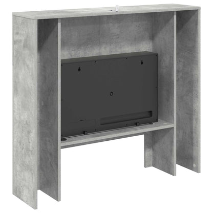 Electric Fireplace Concrete 100 x 24.5 x 90 cm Engineered wood