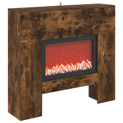 Electric Fireplace Smoked Oak 100 x 24.5 x 90 cm