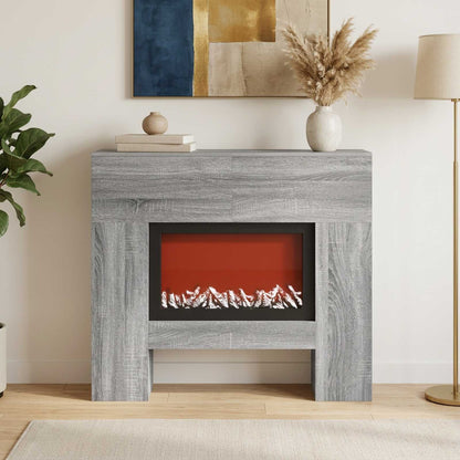 Electric Fireplace Grey Sonoma 100 x 24.5 x 90 cm