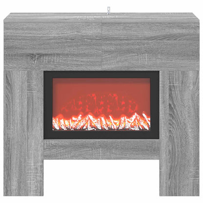 Electric Fireplace Grey Sonoma 100 x 24.5 x 90 cm