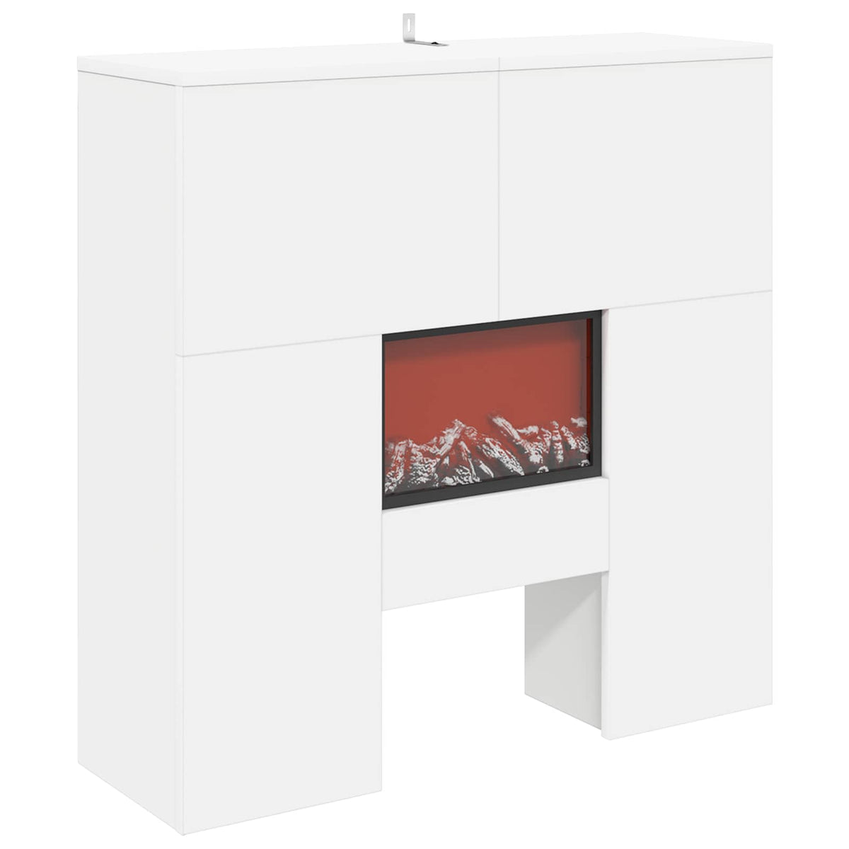 Electric Fireplace White 75 x 24.5 x 75 cm Engineered wood