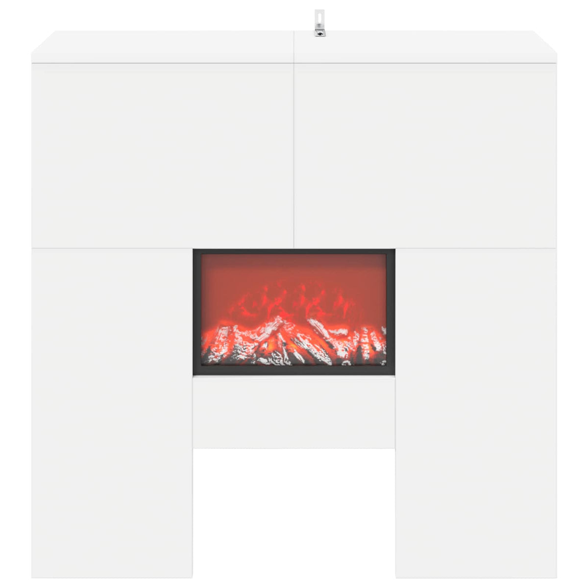 Electric Fireplace White 75 x 24.5 x 75 cm Engineered wood