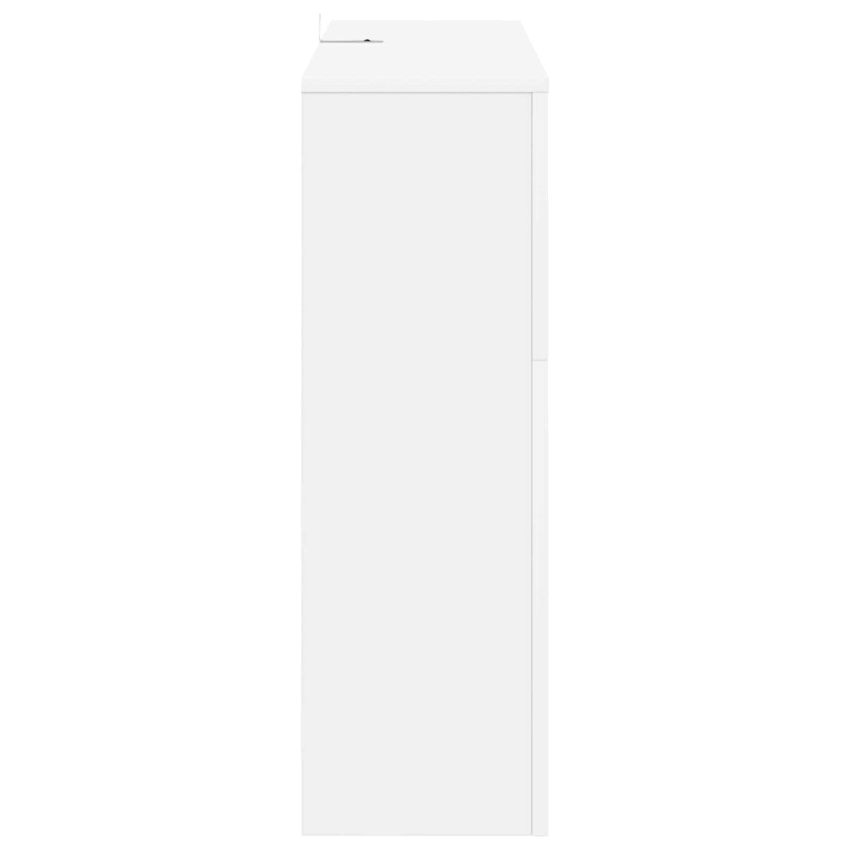 Electric Fireplace White 75 x 24.5 x 75 cm Engineered wood