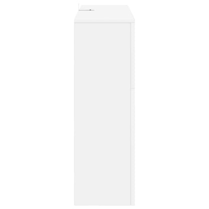 Electric Fireplace White 75 x 24.5 x 75 cm Engineered wood