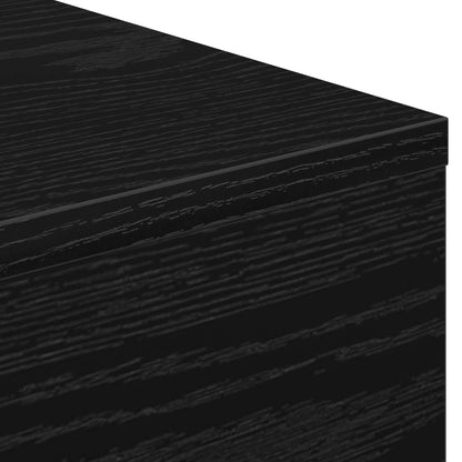 Electric Fireplace Black Oak 75 x 24.5 x 75 cm Engineered wood