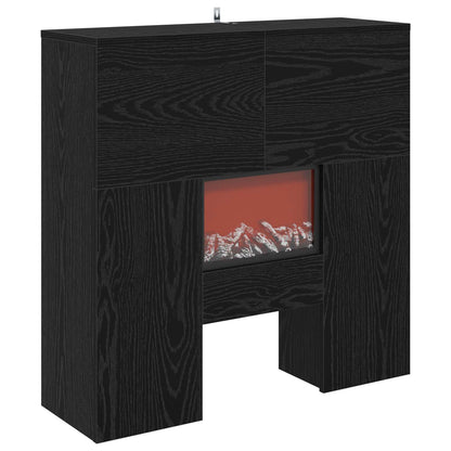Electric Fireplace Black Oak 75 x 24.5 x 75 cm Engineered wood