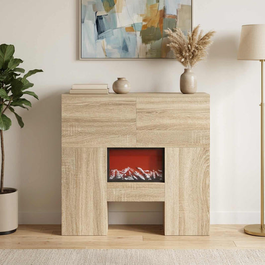 Electric Fireplace Sonoma 75 x 24.5 x 75 cm Engineered wood