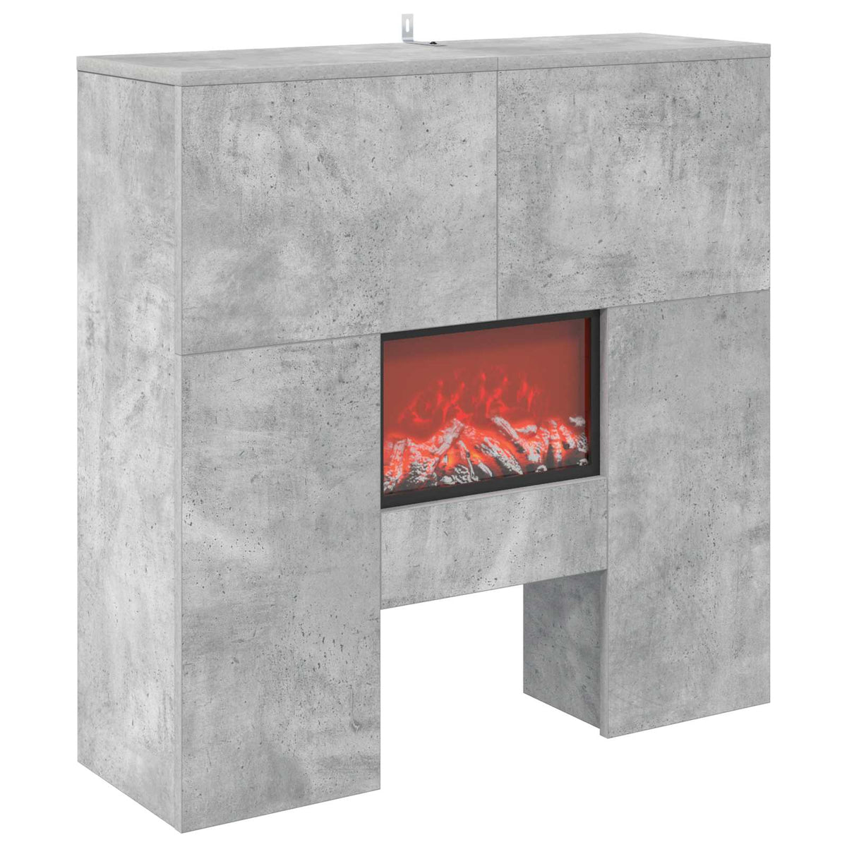 Electric Fireplace Concrete 75 x 24.5 x 75 cm Engineered wood