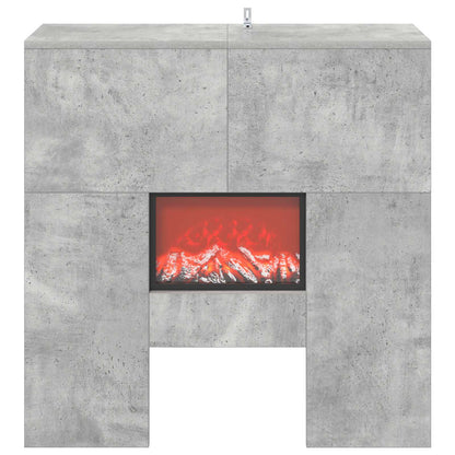 Electric Fireplace Concrete 75 x 24.5 x 75 cm Engineered wood