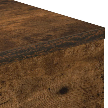 Electric Fireplace Smoked Oak 75 x 24.5 x 75 cm Engineered wood